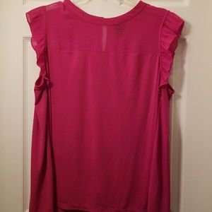 Fuschia ruffle sleeve top